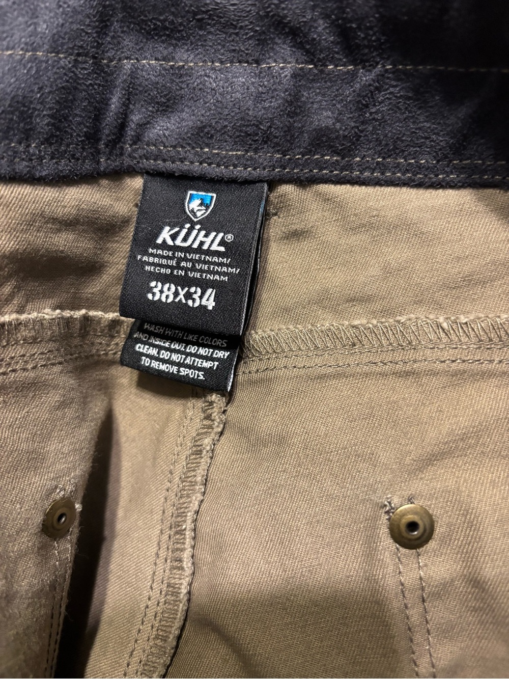 Kuhl Rydr pants, tan/brown color, size 38x34, excellent condition - Picture 3 of 4